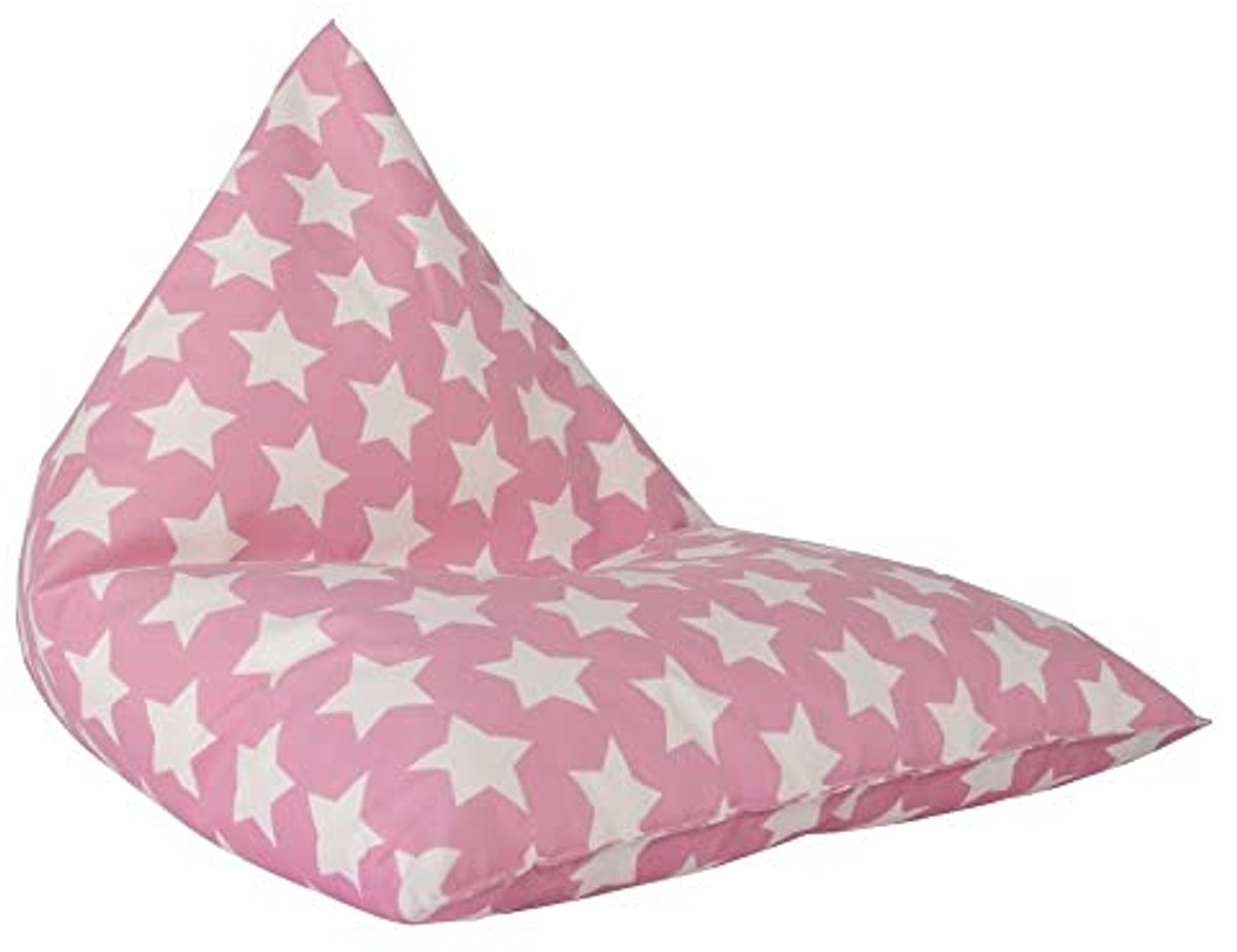 Kinder Zitzak - Zitstoel Fauteuil - Ontspannen Spelen - Vuilafstotende Stof - 70 x 55 x 55 cm - Roze Ster
