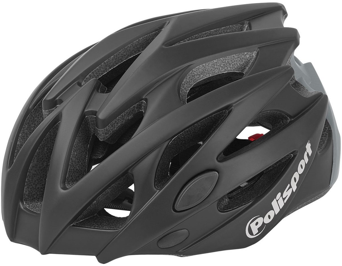 Polisport helm Twig mat zwart/ grijs M 55-58cm easy-lock
