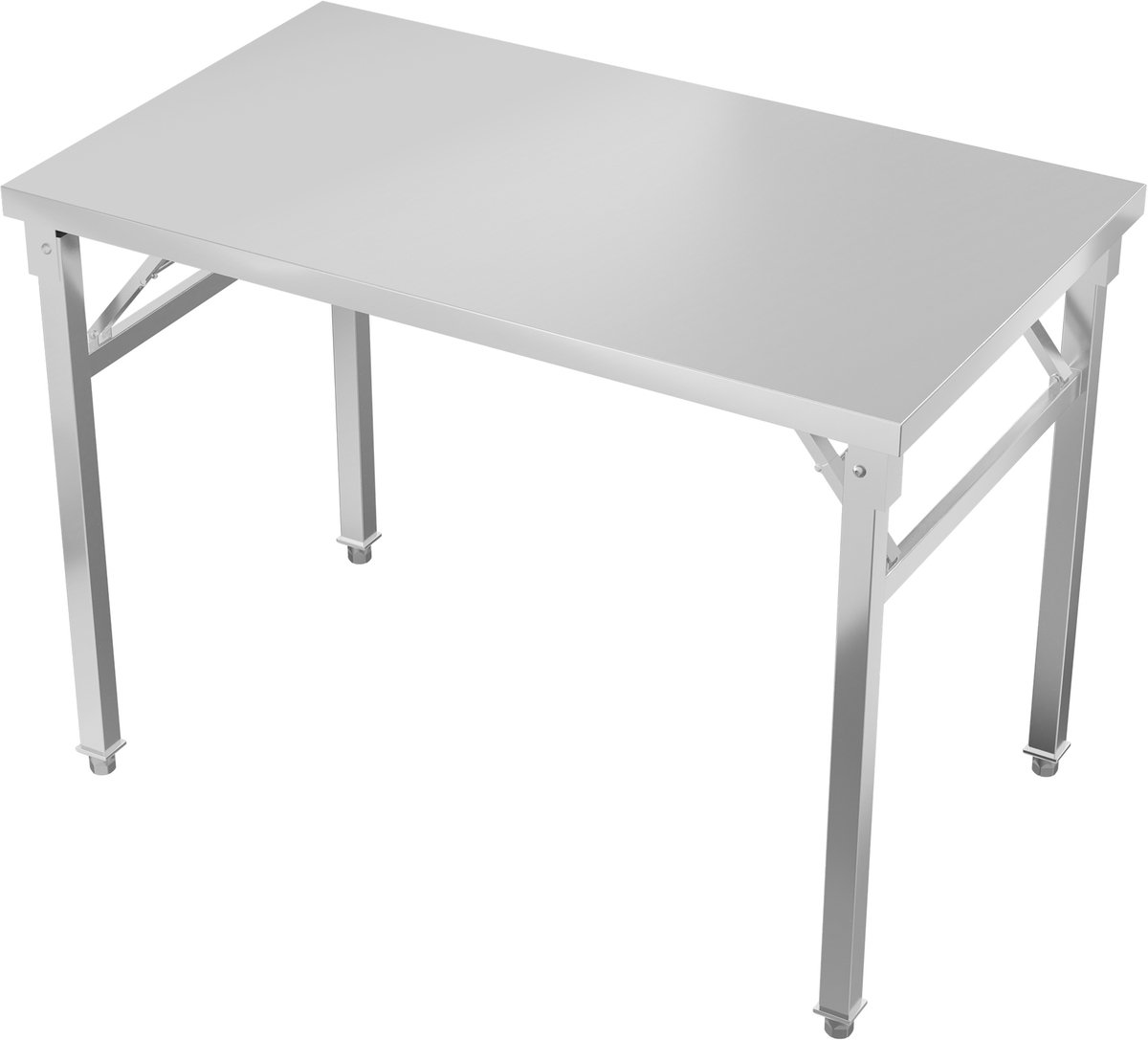 Aufun Rvs Tafel Opvouwbare Werktafel Robuuste Keuken- En Grilltafel Voor Catering, Restaurant, School, Werkplaats, 120×60×86 CM