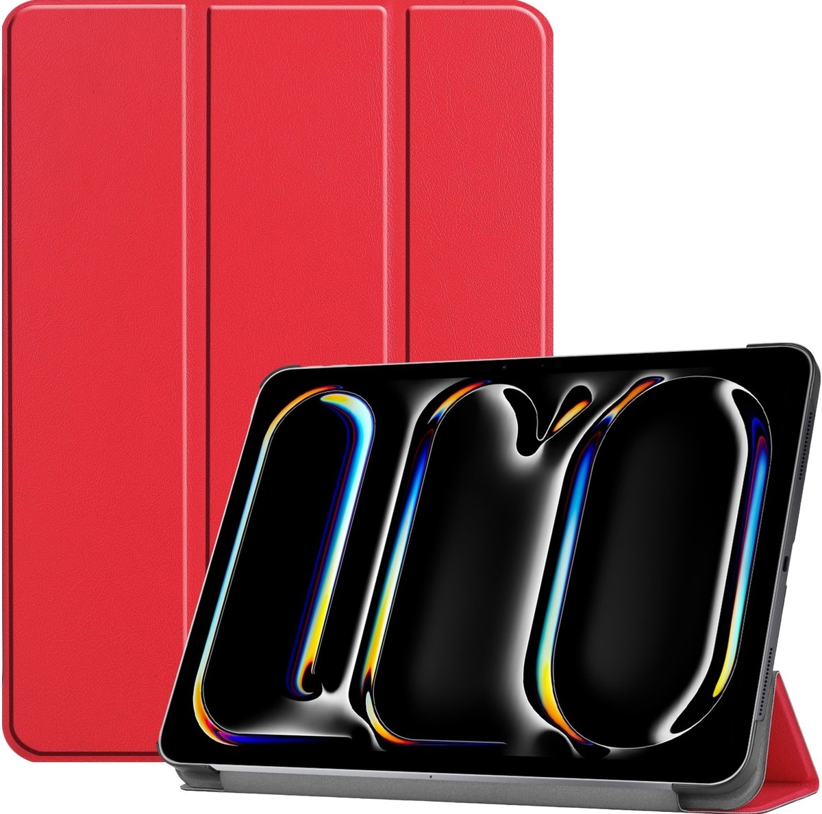 Mobigear Tablethoes geschikt voor Apple iPad Pro 13 Inch (2025) Hoes | Mobigear Tri-Fold Bookcase - Rood