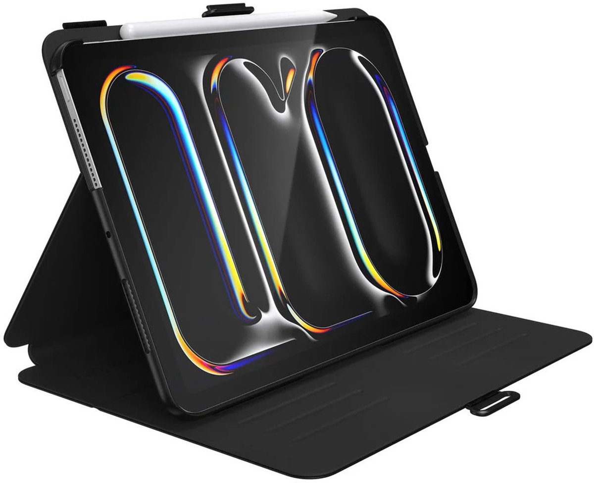 Speck Tablethoes geschikt voor Apple iPad Pro 11 Inch (2025) Hoes | Speck Balance Folio Bookcase + Stylus Houder - Zwart