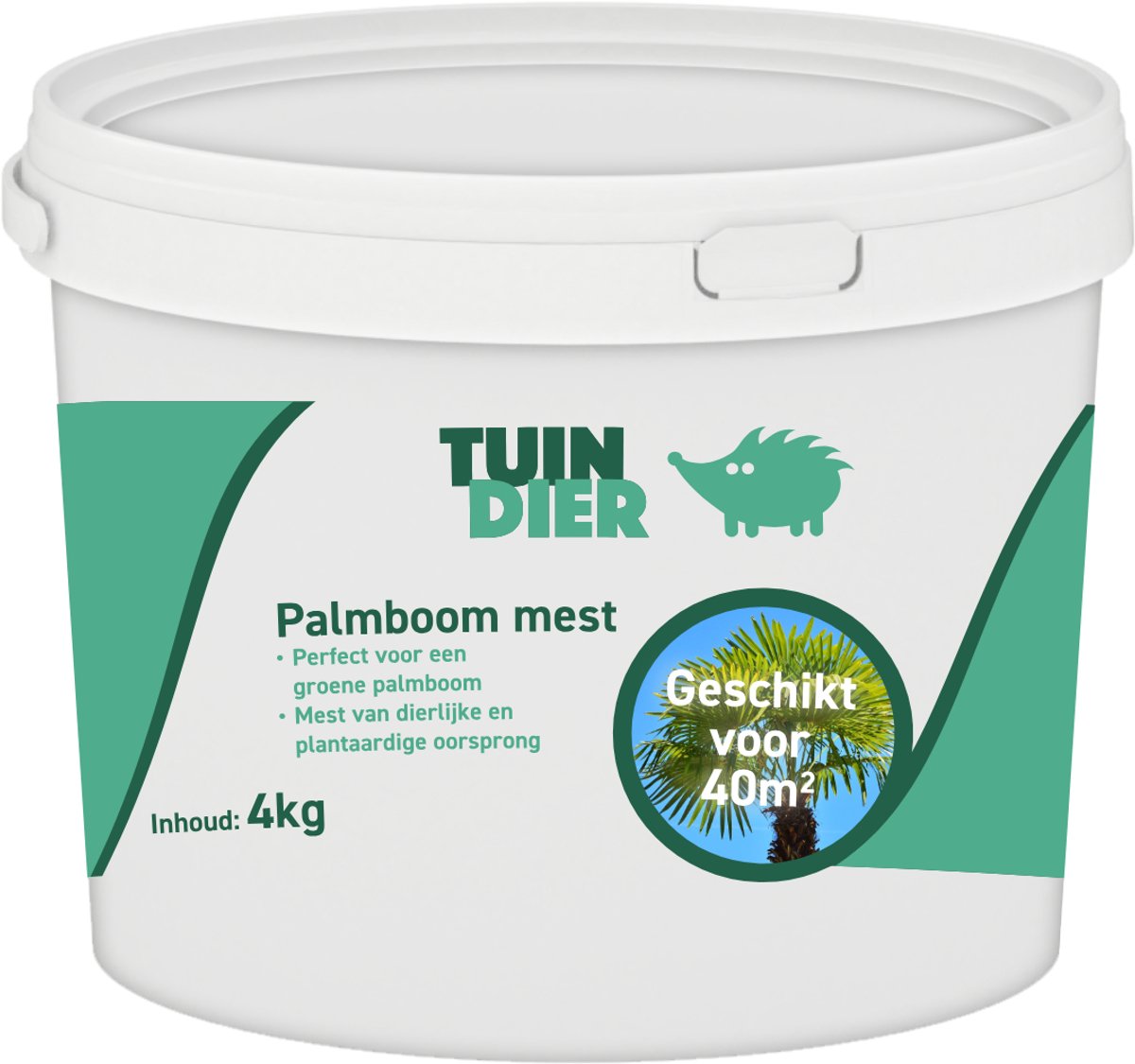 Palmboom meststof | TUIN-DIER® | Palmboom voeding | Palmboom mest | 100% natuurlijk | In handige bewaaremmer | 4.000 gram | 4 kilogram