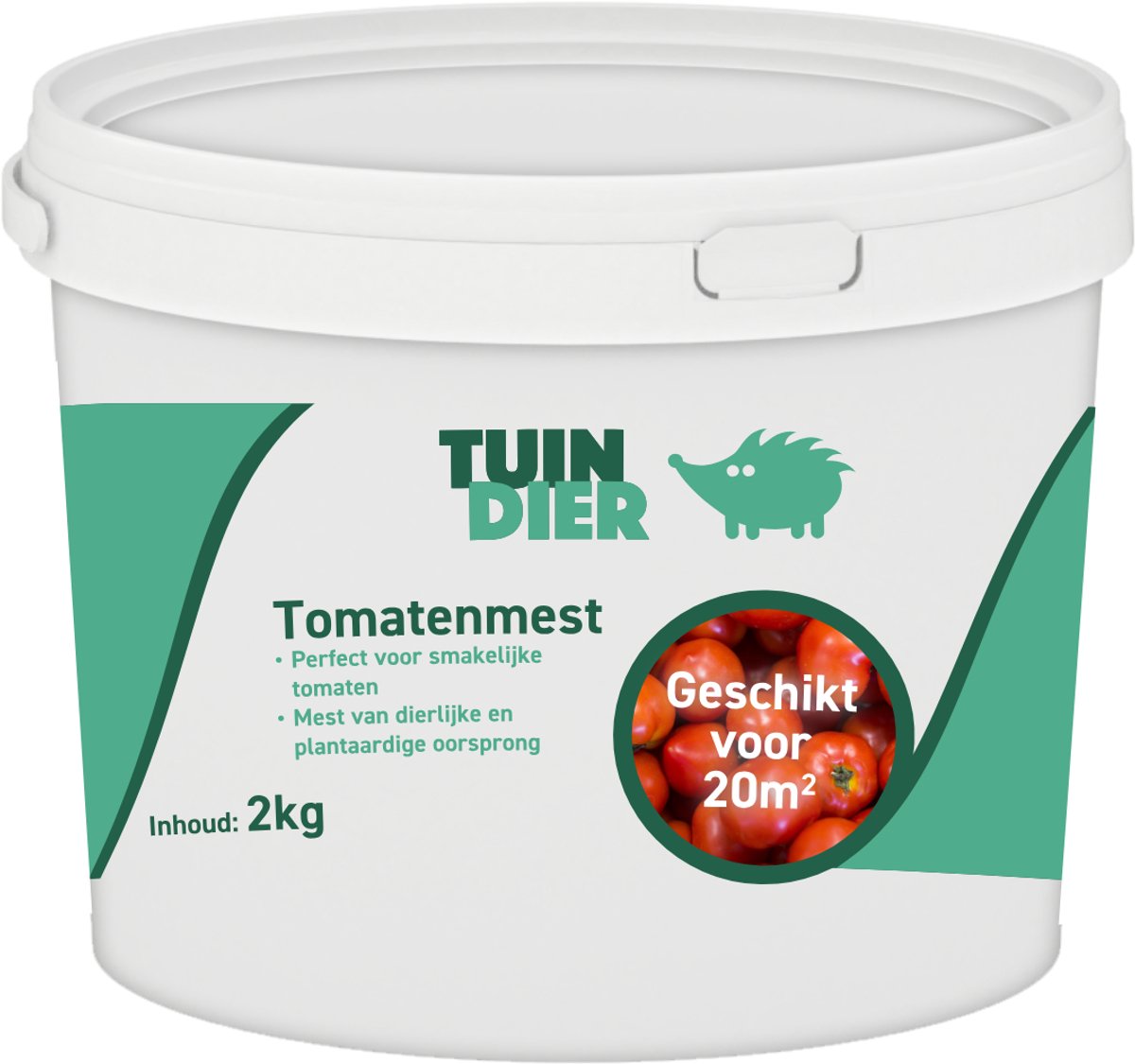 Tomaten meststof | Tomaten voeding | Tomatenmest | 100% natuurlijk | In handige bewaaremmer | 2.000 gram | 2 kilogram | TUIN-DIER
