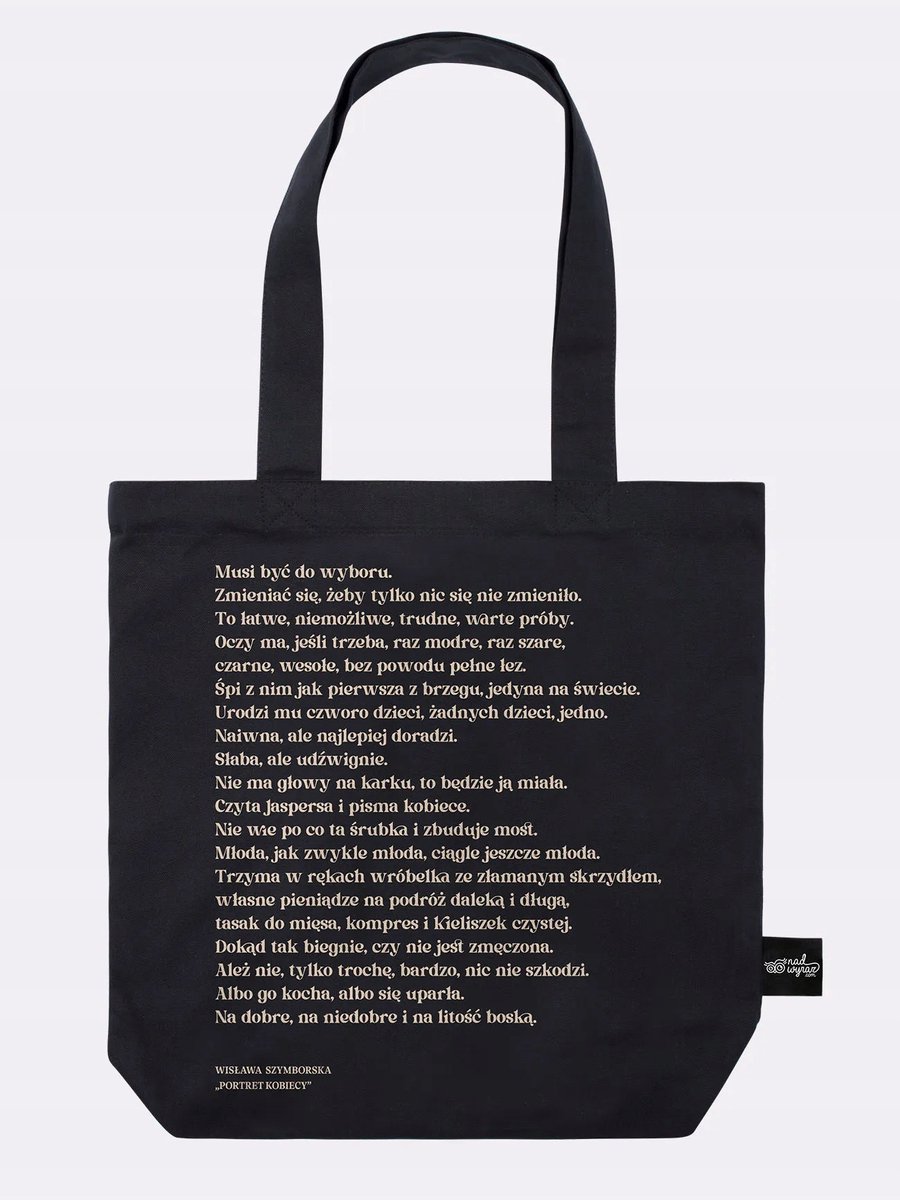 Szymborska "Een dobre en niedobre" Zwarte Bawełeby Torby