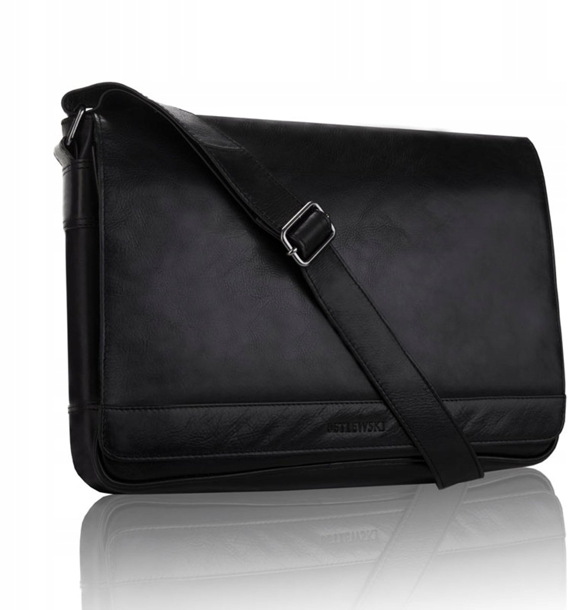 Leren Herentas Schoudertas A4 Zwart - Betlewski Vintage Stijl