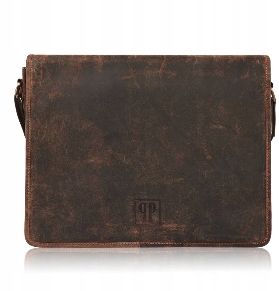 Paolo Peruzzi Laptoptas Leer Heren Vintage Bruin T-06