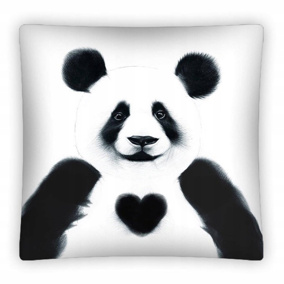 Grappige Panda Kussenhoes met Hart - 40x40 cm