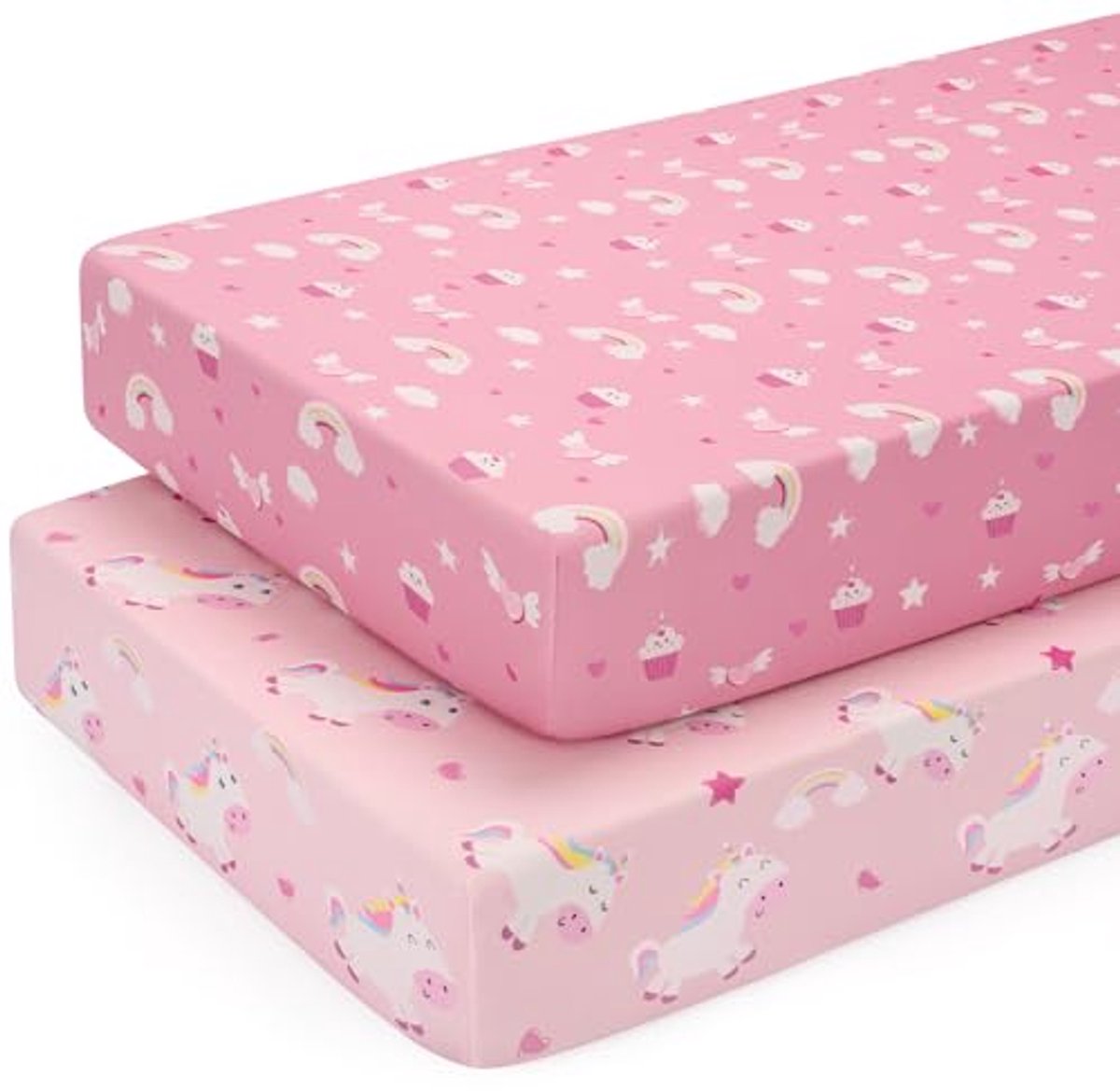 Zachte en Ademende Ledikantlakens 140 x 70 cm - Roze Eenhoorn (2 Stuks)