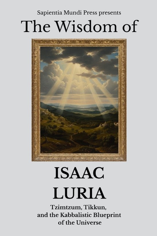Livre "The Wisdom of Isaac Luria" avec une peinture d'un paysage montagneux éclairé par des rayons.