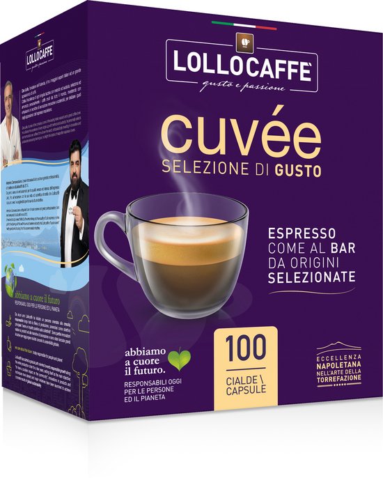 Lollo Caffè GRAN CUVEE Nespresso capsules - Box met 100 koffiecups - Espresso cups - Italiaanse koffie - Geschikt voor nespresso