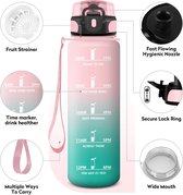 Geïsoleerde waterfles met rietje 750 ml - Dubbelwandige roestvrijstalen thermosfles