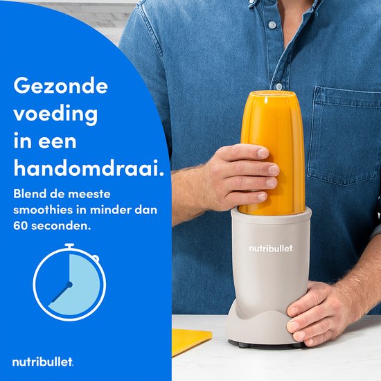 Nutribullet Exclusive Pastel - Blender - 900 Watt - Smoothie Maker - Incl. To Go Accessoires & Digitaal Receptenboek - Sand van Nutribullet — afbeelding 3
