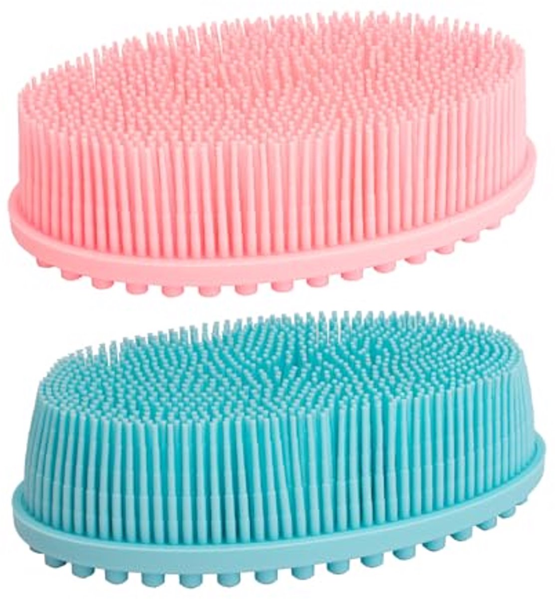 DNC Silicone Body Scrubber Exfoliating Shower Bath Body Brush 2 Pack