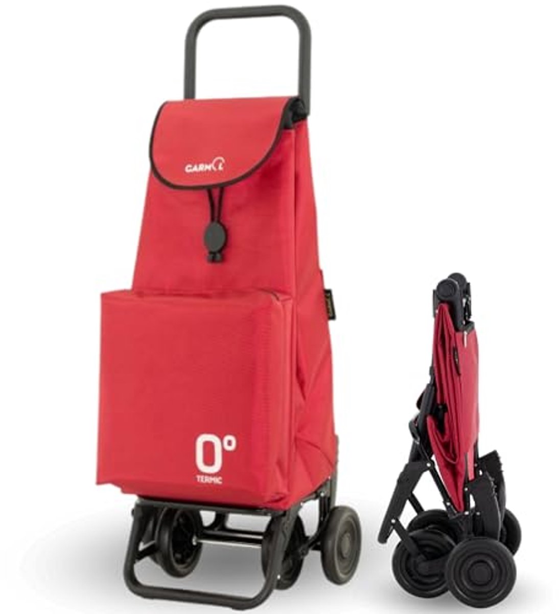 Garmol Boodschappentrolley EPOXI, gelakt staal, rood, 66 l