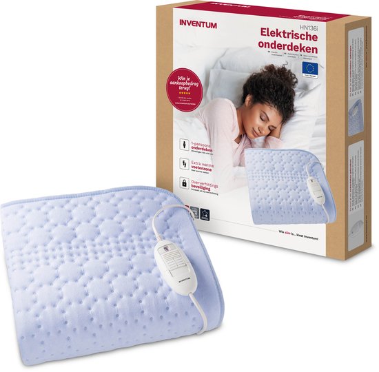 Inventum HN136I Elektrische Onderdeken 150x80 cm Lichtblauw - Inventum - €42,00