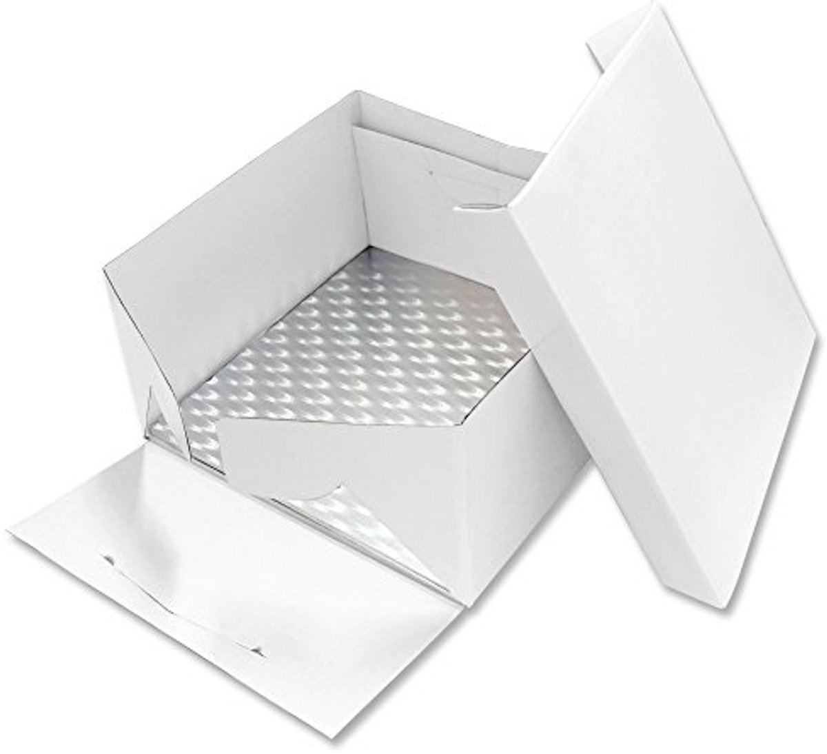 Vierkante Taartplank en Taartdoos 28 cm - Wit