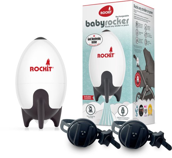 De Originele Oplaadbare ROCKIT ® Baby Rocker | Nu met 2 x Draaibare Montagebeugels |