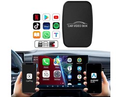 Wireless Carplay Video Box Universal Car - Stream Netflix - YouTube - Prime Video -TikTok of een andere app op het scherm van je auto - Speel video af op het scherm van uw auto - Lees de beschrijving om te zien of het compatibel is met uw auto.