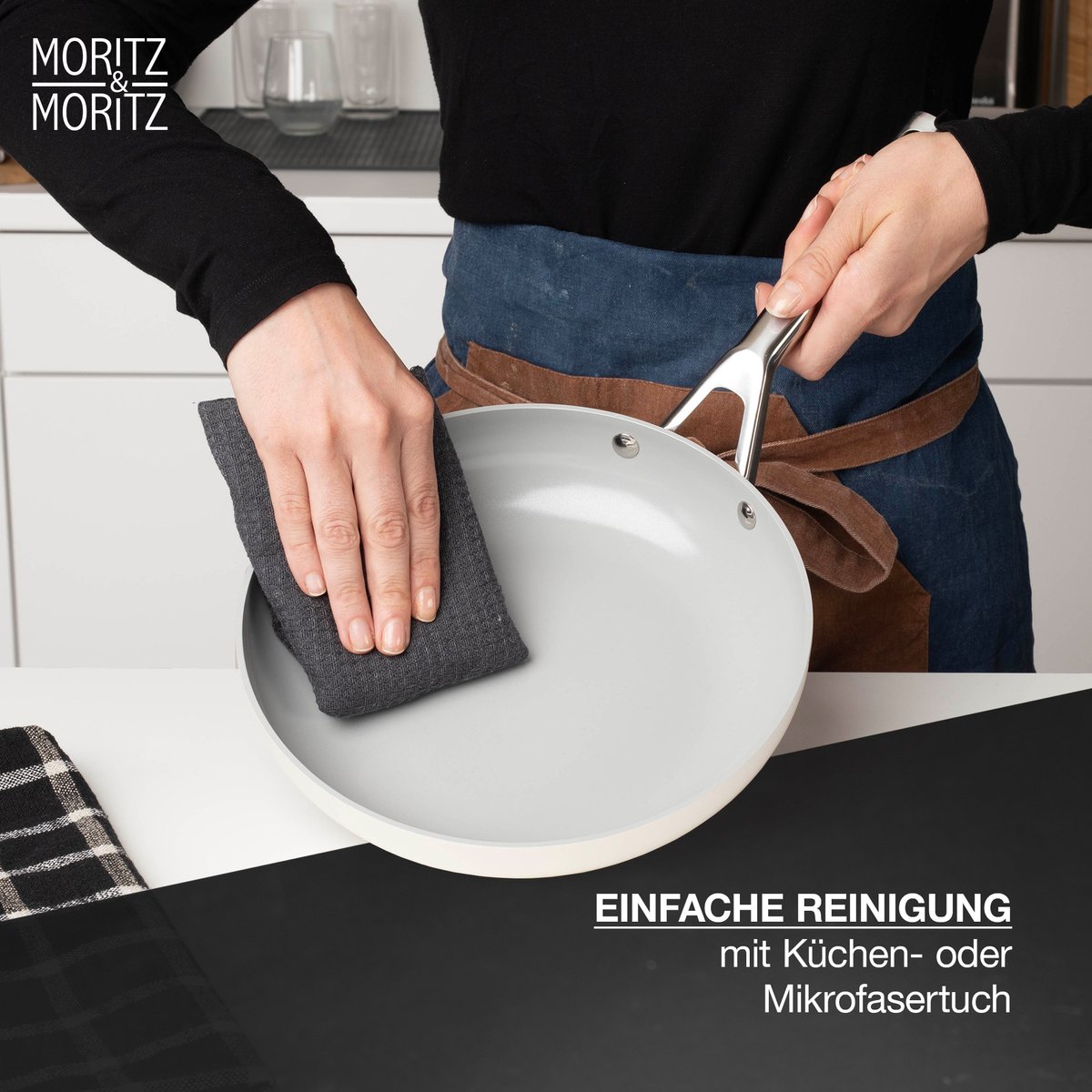 Moritz & Moritz Topf- und Pfannenset, 7tlg., creme