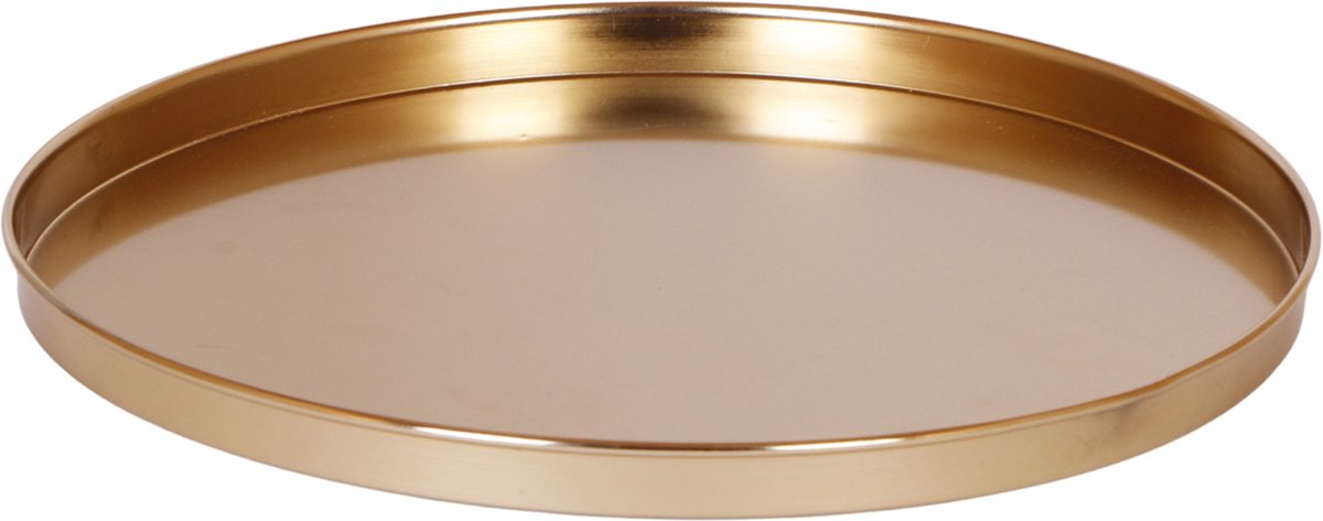 Kolibri Home | Decoratieschaal - Rond gouden dienblad Ø30cm