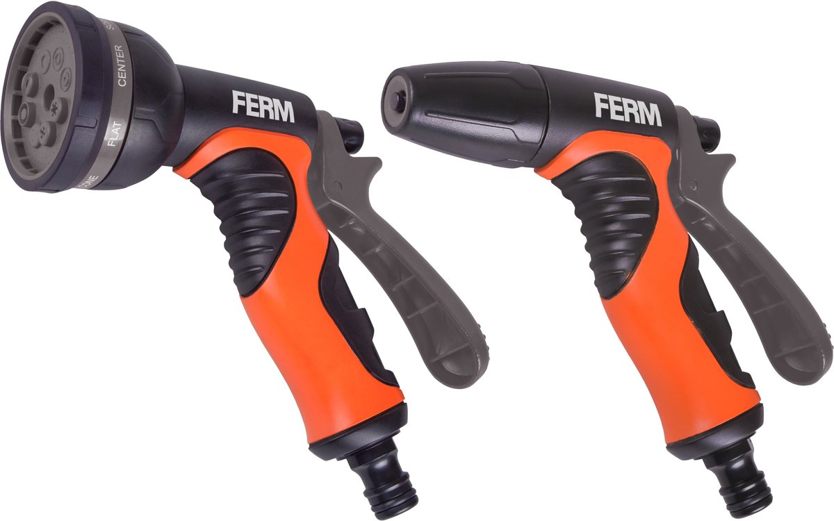 FERM - SGA1010 - Tuinspuitset - Pistool - en - Broes - 8 standen - Instelbaar - Jet - Mist - Fan - Douche - Vol - Broes - Centrum - Kegel - Jet