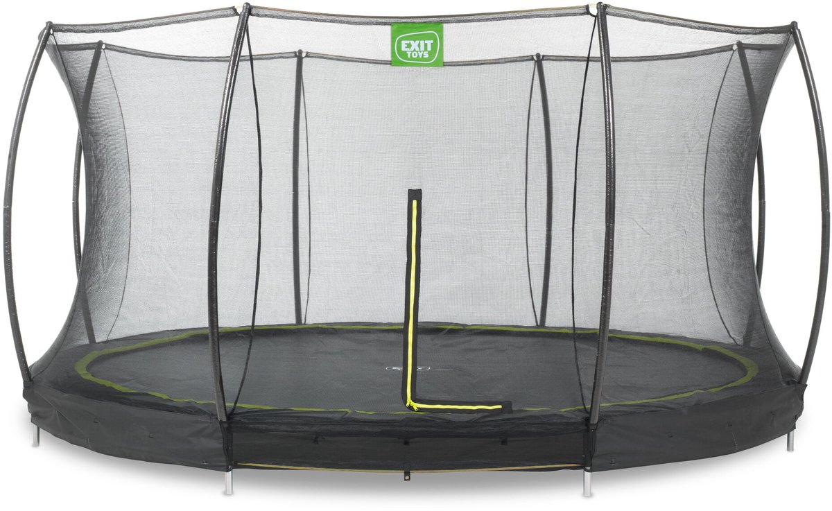 EXIT Silhouette inground trampoline ø427cm met veiligheidsnet - zwart