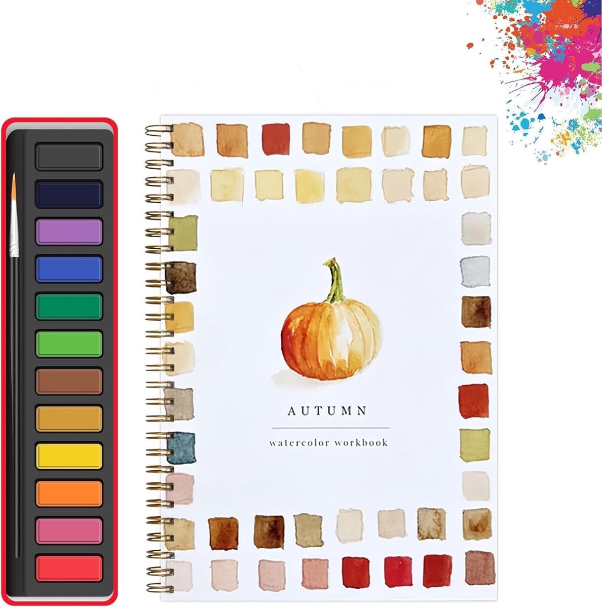 Cahier D'exercices D'aquarelle Pour Débutants - Papier 54.4 Kg, Motifs Nature (animaux, Fleurs) - Avec Instructions étape Par étape