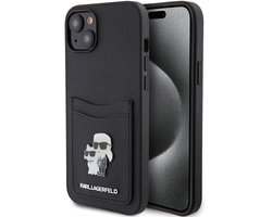 Karl Lagerfeld Back Cover - Zwart - Voor Apple iPhone 15 Plus & 14 Plus - Met insteekvak
