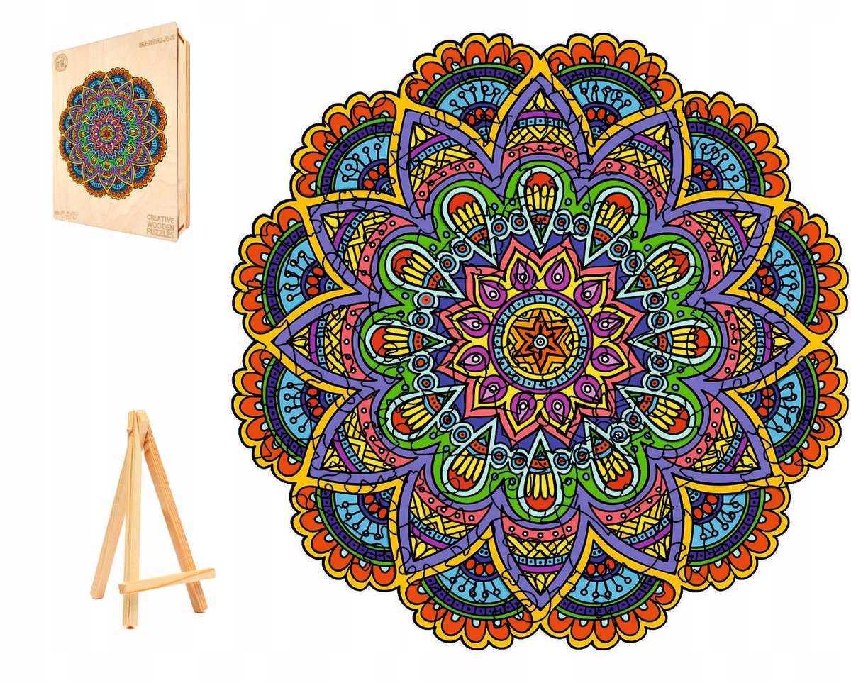 Houten Puzzel Mandala 248 Stukjes in Luxe Houten Doos