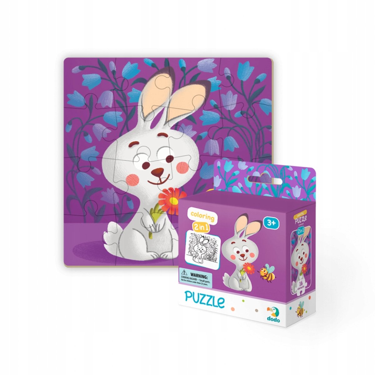 Dodo Puzzel 16 Stukjes Konijn + Kleurboek