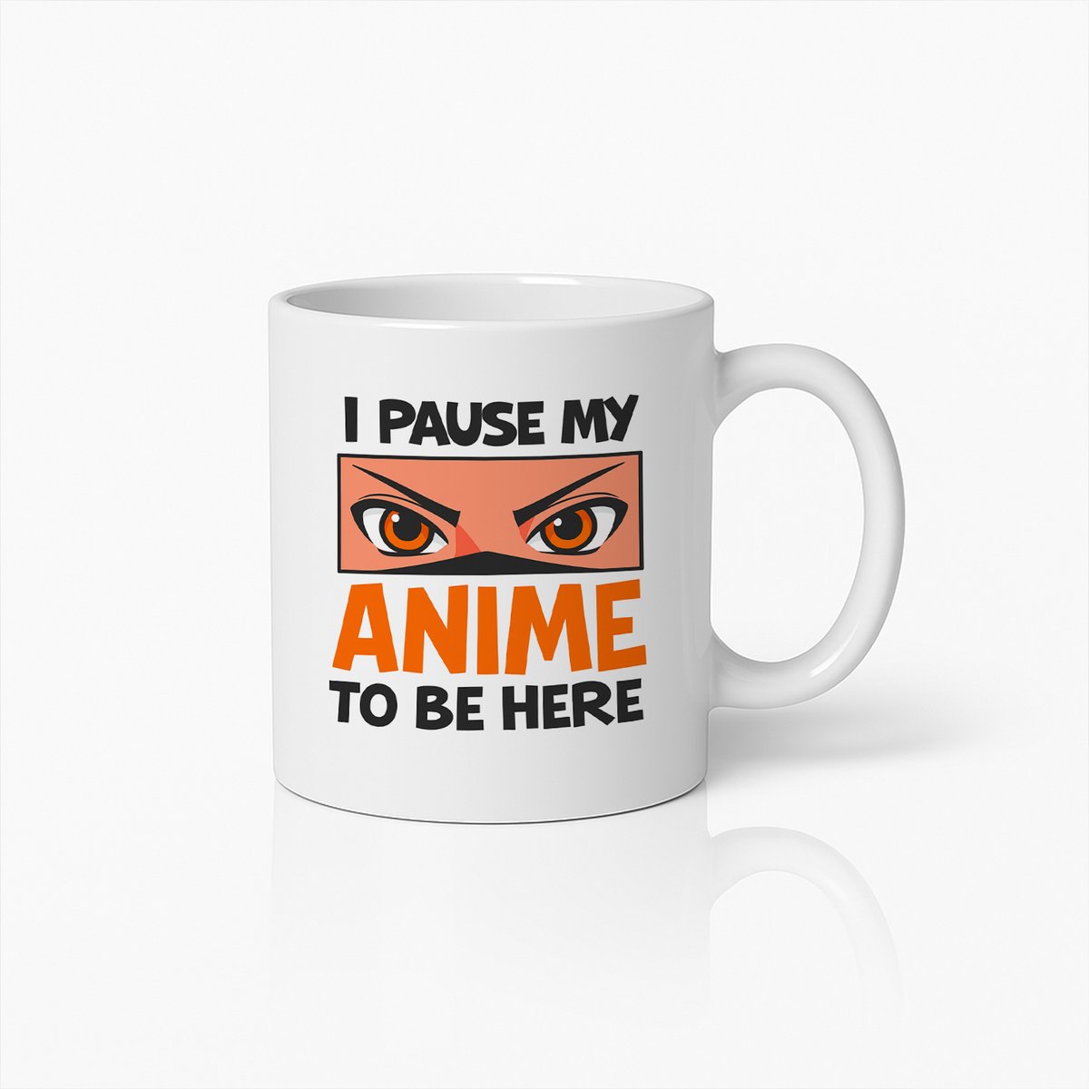 Witte Mok 330ml – “I Pause My Anime to Be Here” Grappige Anime Liefhebber Koffiebeker