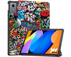 Coverup Tablethoes geschikt voor Lenovo Idea Tab 11 Hoesje - Tri-Fold Book Case met Wake/Sleep - Graffiti