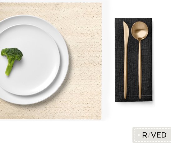 Raved Napperons Elsa - Set de 6 pièces - Dove - Aspect cuir - Plastique - Table à manger - Sous-couche - Hydrofuge