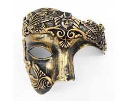 Halloween carnaval samurai masker mannen festival half gezicht masker partij aankleden, partij masker 1 stuk, goud