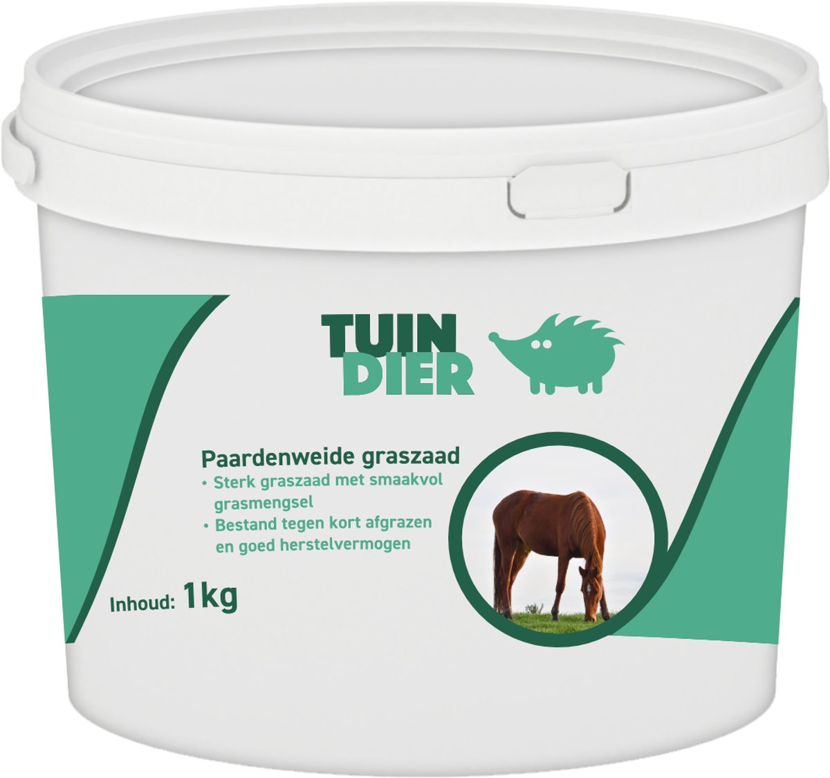 Paardenweide graszaad | TUIN-DIER® | Paarden graszaad | 3 jaar kiemkracht met handige bewaaremmer | 1.000 gram | 1 kilogram | TUIN-DIER