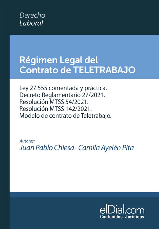 Régimen Legal del Contrato de Teletrabajo - cover