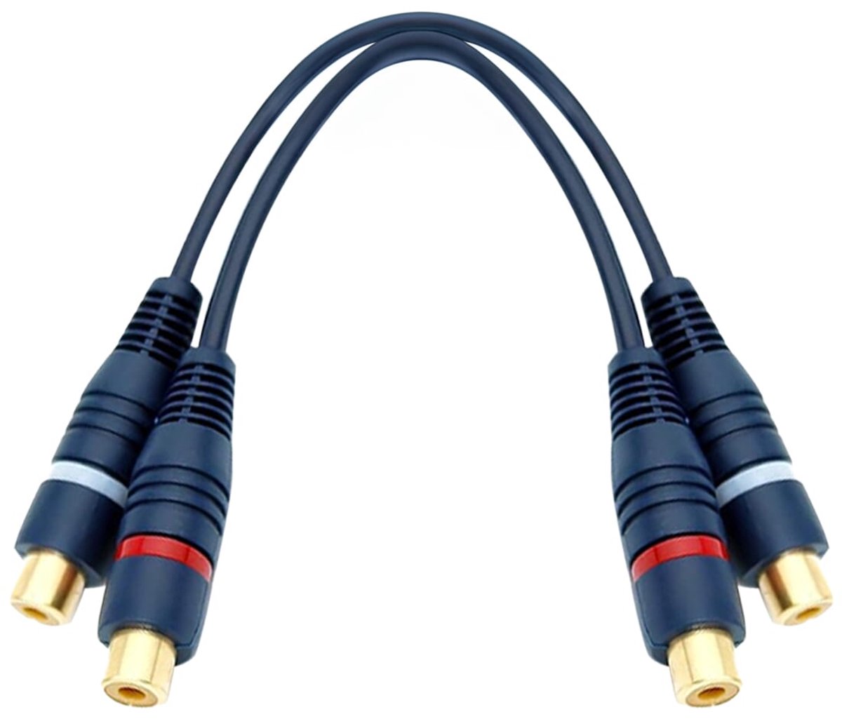 Audio verlengkabel - R/L RCA (v) naar R/L RCA (v) - 0.5m
