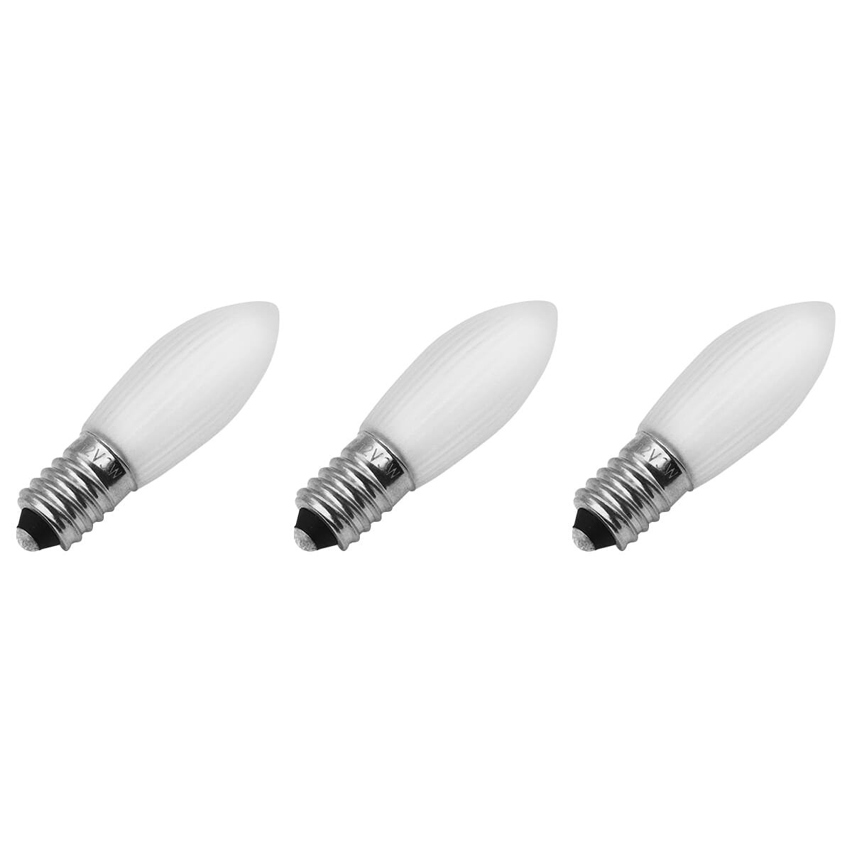 Reserve Kerstlampjes E10 - 3 stuks - Gloeilamp - 12V/3W - Warm Wit Licht - 2200K - 13 Lumen - Dimbaar - Mat