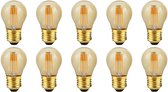 Lampe LED SPL E27 4W Dimmable - CRI 90 - Or - Wit Extra Chaud - Filament LED G45 - Ambre - Remplace 26W - 10 Pièces