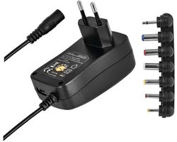 Emos Universele Stroom Adapter met USB 1500mA - 100-240V AC - 3-12V DC - 1.5M kabel - Zwart