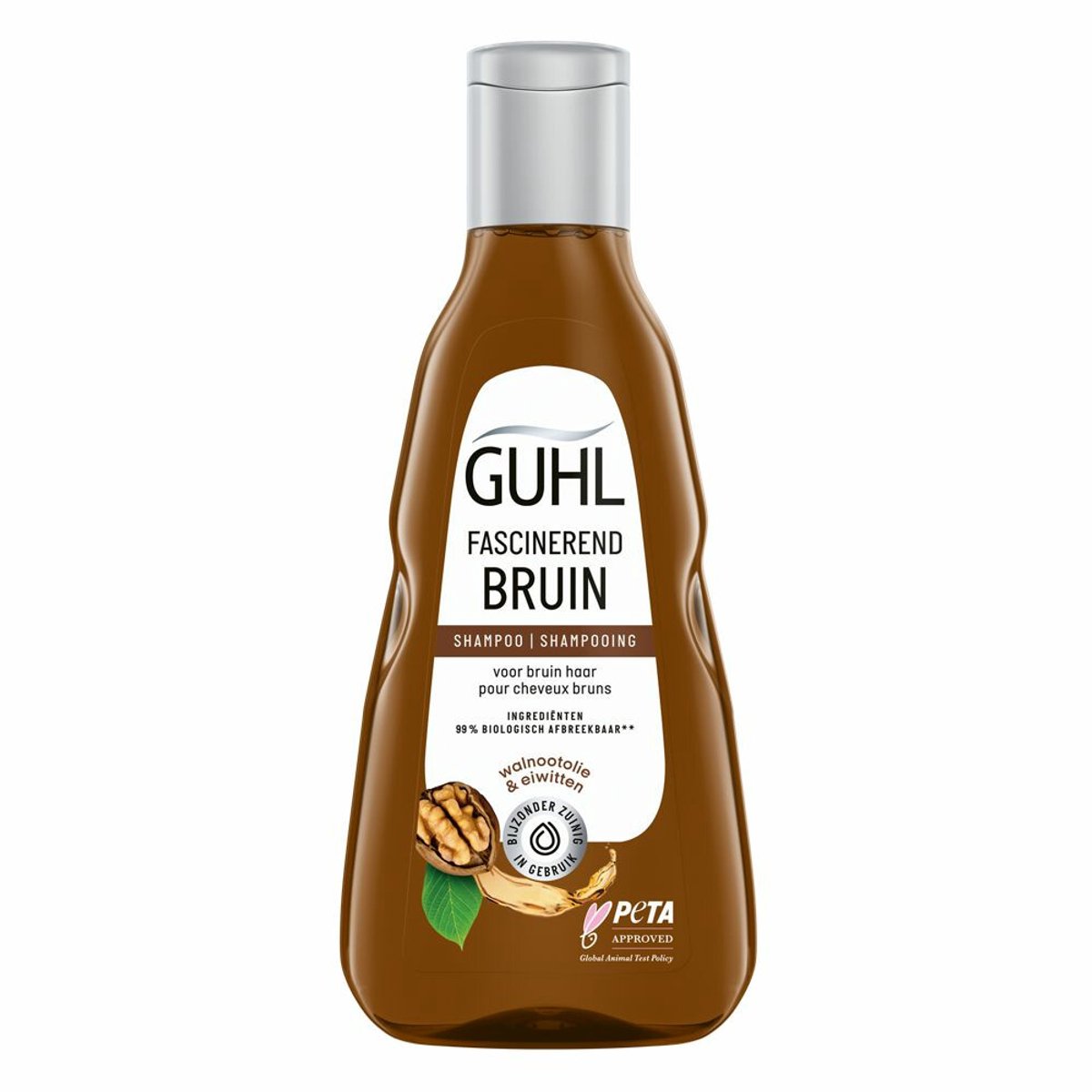 1 x Guhl - Shampoo - Colorshine Bruin - 250 ml - Bruin Haar Shampoo - Kleurverdieping Haar - Glans Haar - Gekleurd Haar Verzorgen - Kukui-nootolie Shampoo