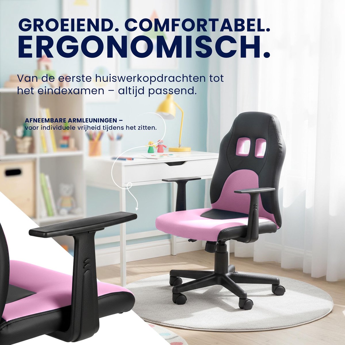 CLP Fun Bureaustoel - Verstelbare Ergonomische Stoel - Voor - afbeelding 3