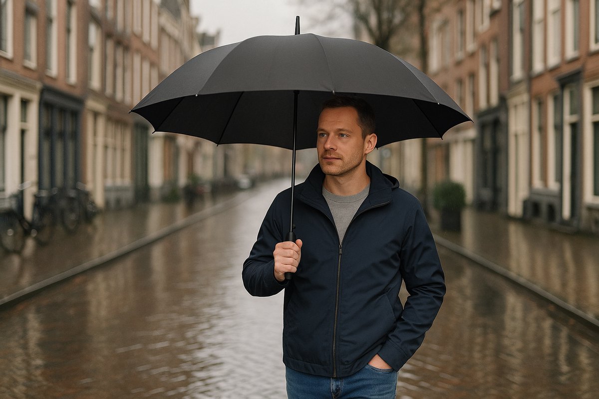 Falcone - Storm Paraplu - Ø 130 cm - Golfparaplu - Windproof - Zwart — cadeau in Cadeau-ideeën - foto 5