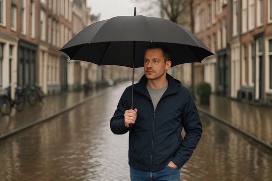 Falcone - Storm Paraplu - Ø 130 cm - Golfparaplu - Windproof - Zwart