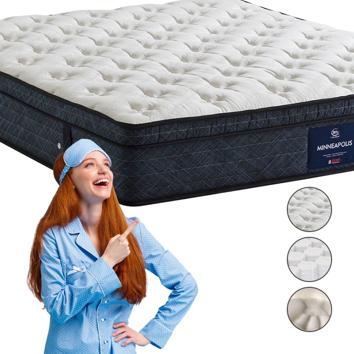 Hybride matras Minneapolis 140x200 cm - Visco schuim & pocketvering