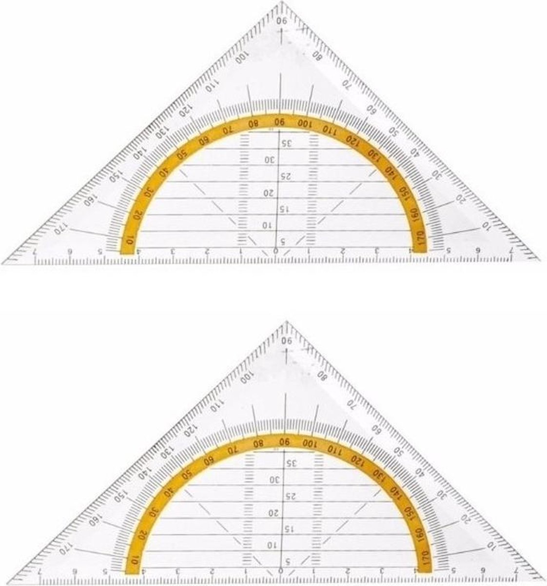 2x Geo driehoek 14 cm - Merkloos