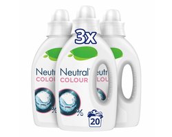 Neutral Vloeibaar Wasmiddel - Kleur - voor de gevoelige huid - 3 x 20 wasbeurten - Voordeelverpakking
