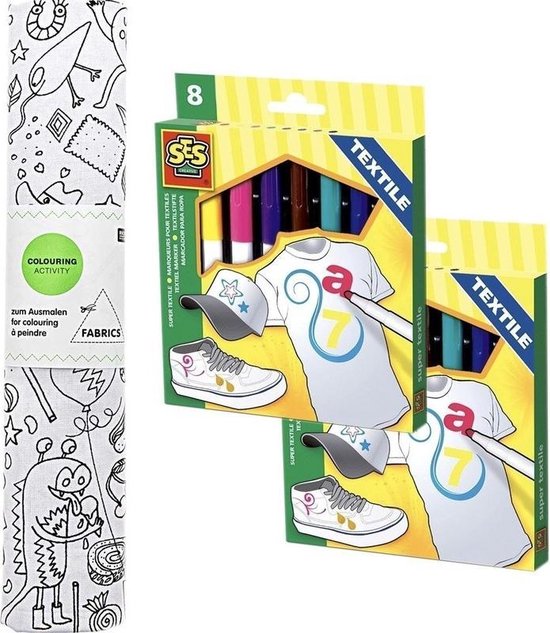 huilen Airco vervolgens Knutsel stoffen kleurplaat 140 cm incl. textielstiften voor kinderen -... |  bol.com