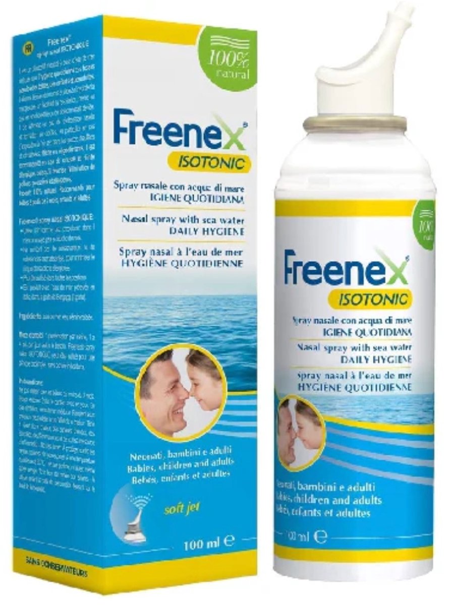 Freenex Isotonic Neusspray met Zeewater – 100% Natuurlijk – Dagelijkse Neushygiëne – Geschikt voor Kinderen & Volwassenen – 100 ml
