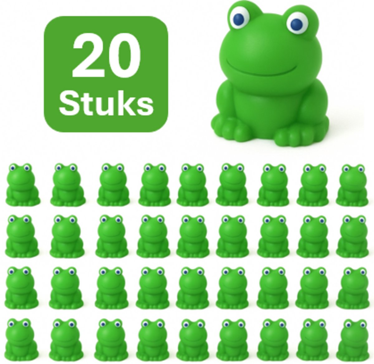 Pradeo - Miniatuur Kikkertjes - 20 Stuks - Mini - Beeldjes - Hars - Groen - Kikkertjes - Kikkers - Social Media / Instagram / TikTok Trend - Decoratie - Landschap - DIY
